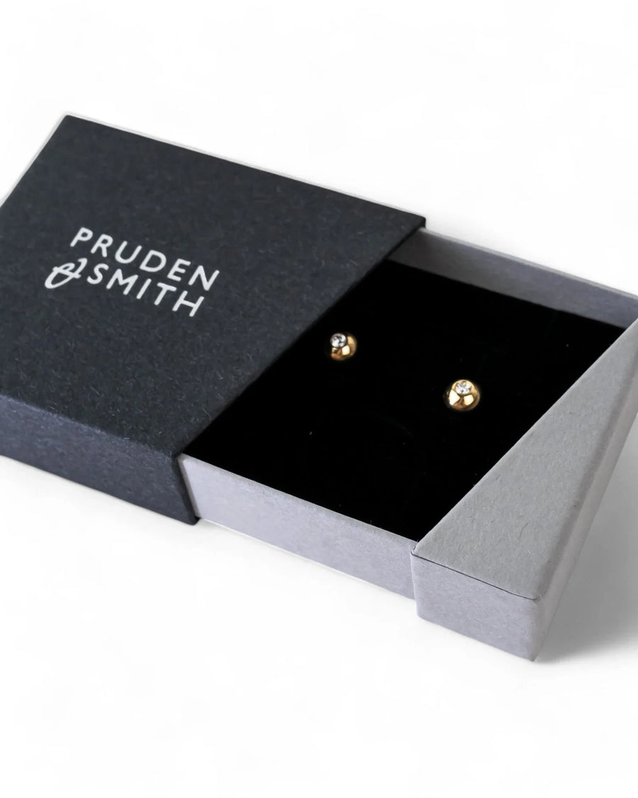Pebble Yellow Gold Diamond Stud Earrings Earrings Pruden and Smith