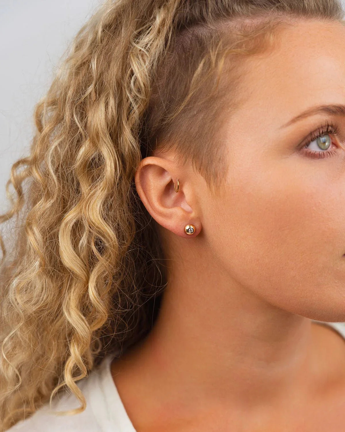 Pebble Yellow Gold Gemstone Stud Earrings Earrings Pruden and Smith