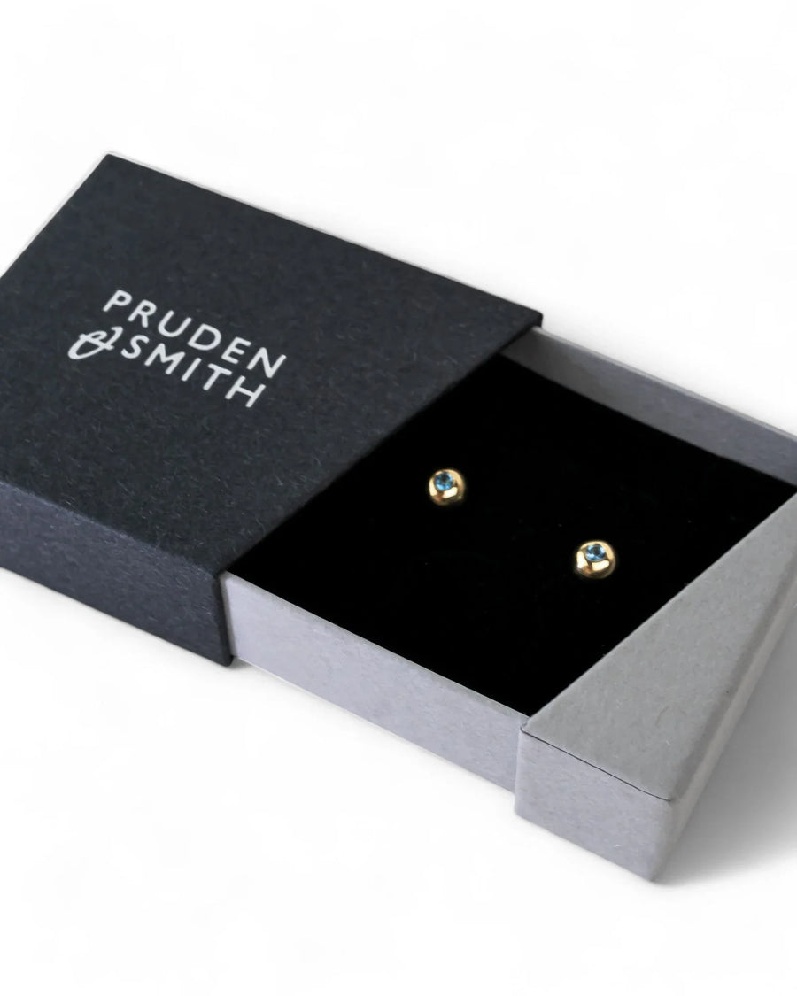 Pebble Yellow Gold Gemstone Stud Earrings Earrings Pruden and Smith