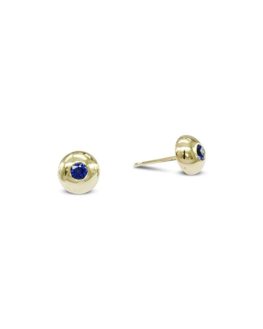 Pebble Yellow Gold Gemstone Stud Earrings Earrings Pruden and Smith Sapphire