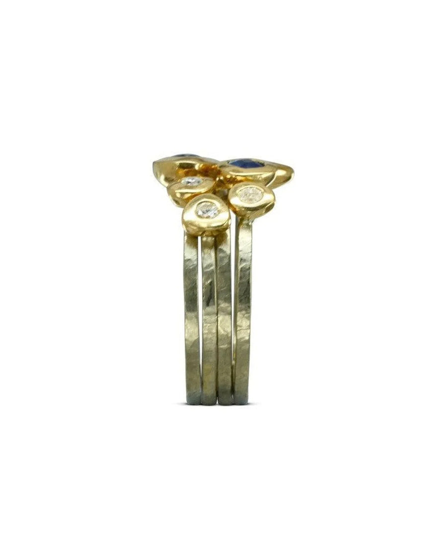 Pebble Sapphire and Diamond Stacking Ring Set Ring Pruden and Smith