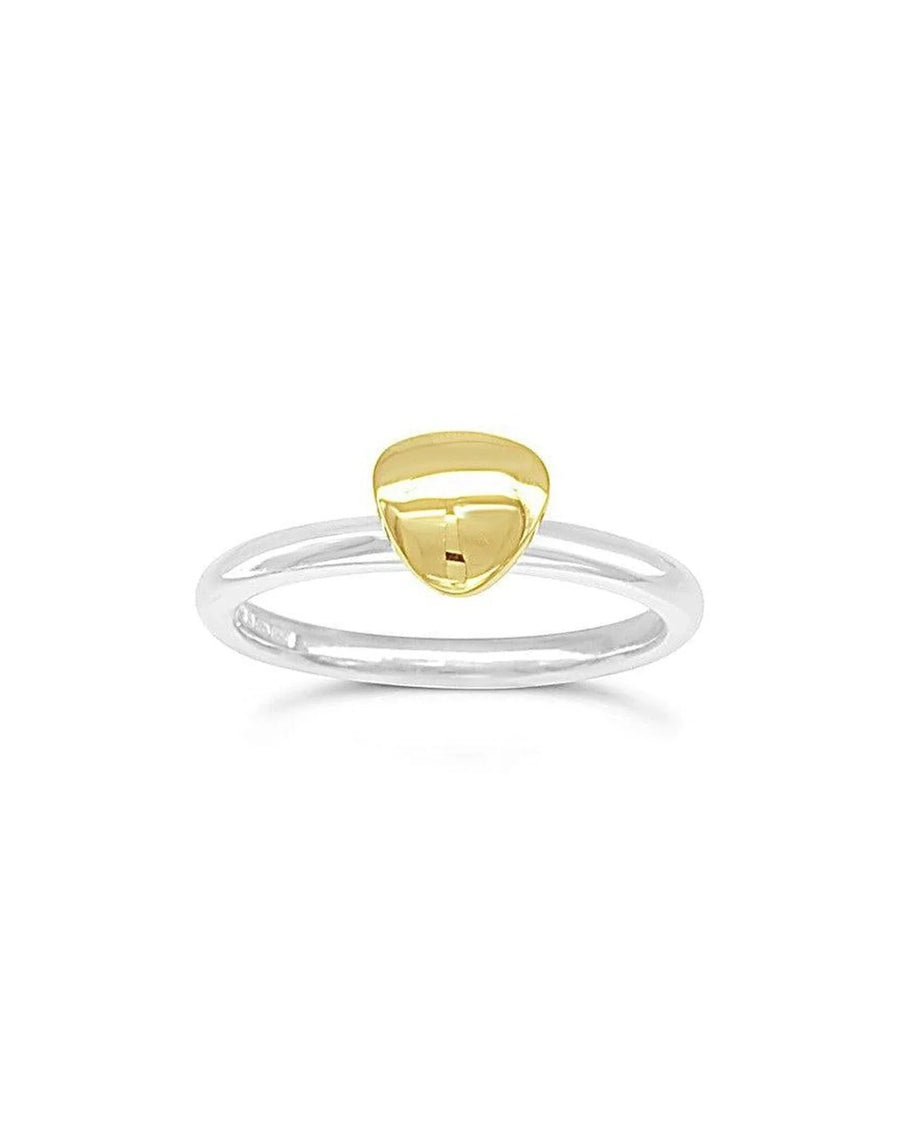Pebble Silver and Yellow Gold Stacking Ring Ring Pruden and Smith Trillion