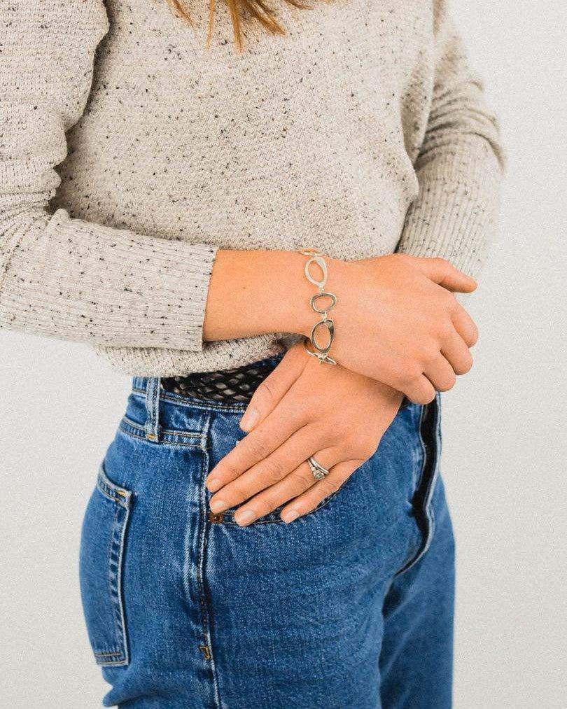 Loop Solid Silver Bracelet Bracelet Pruden and Smith