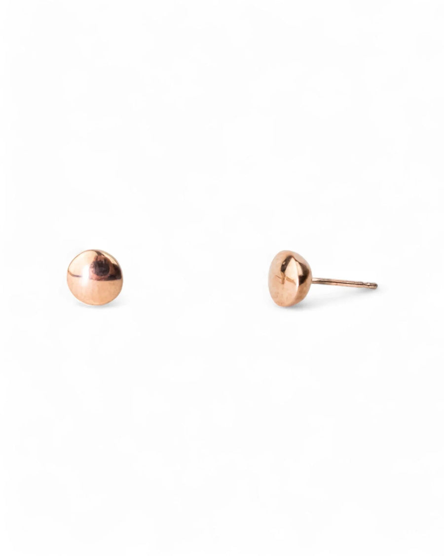 Pebble 9ct Gold Stud Earrings Earrings Pruden and Smith Round 9ct Rose Gold