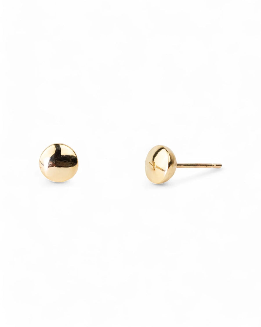 Pebble 9ct Gold Stud Earrings Earrings Pruden and Smith Round 9ct Yellow Gold