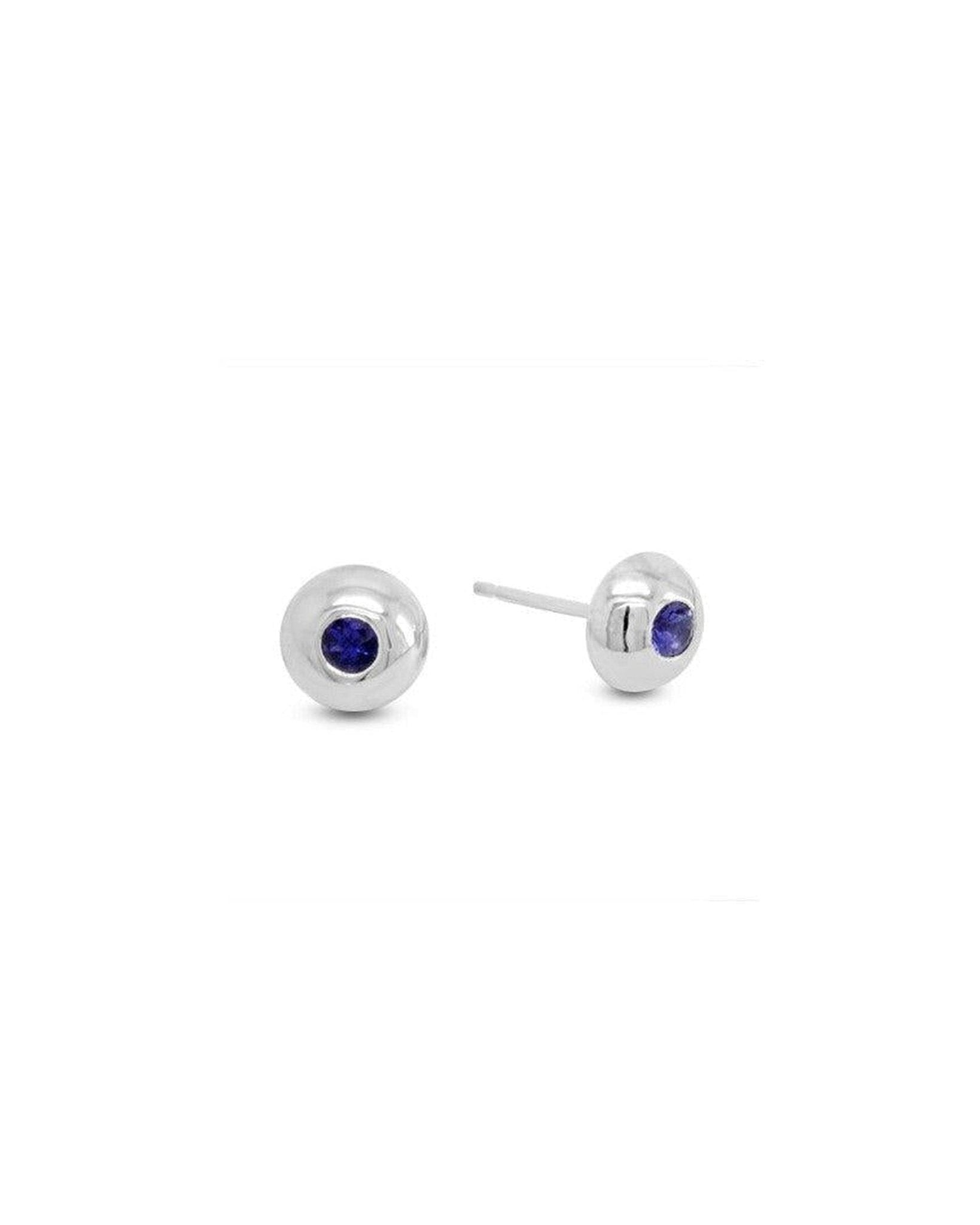 Pebble Tanzanite and Silver Stud Earrings Earrings Pruden and Smith