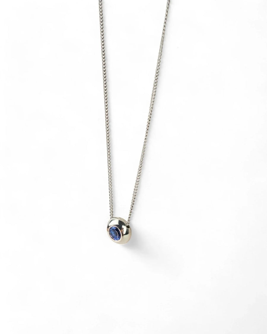 Pebble White Gold Tanzanite Pendant Pendant Pruden and Smith