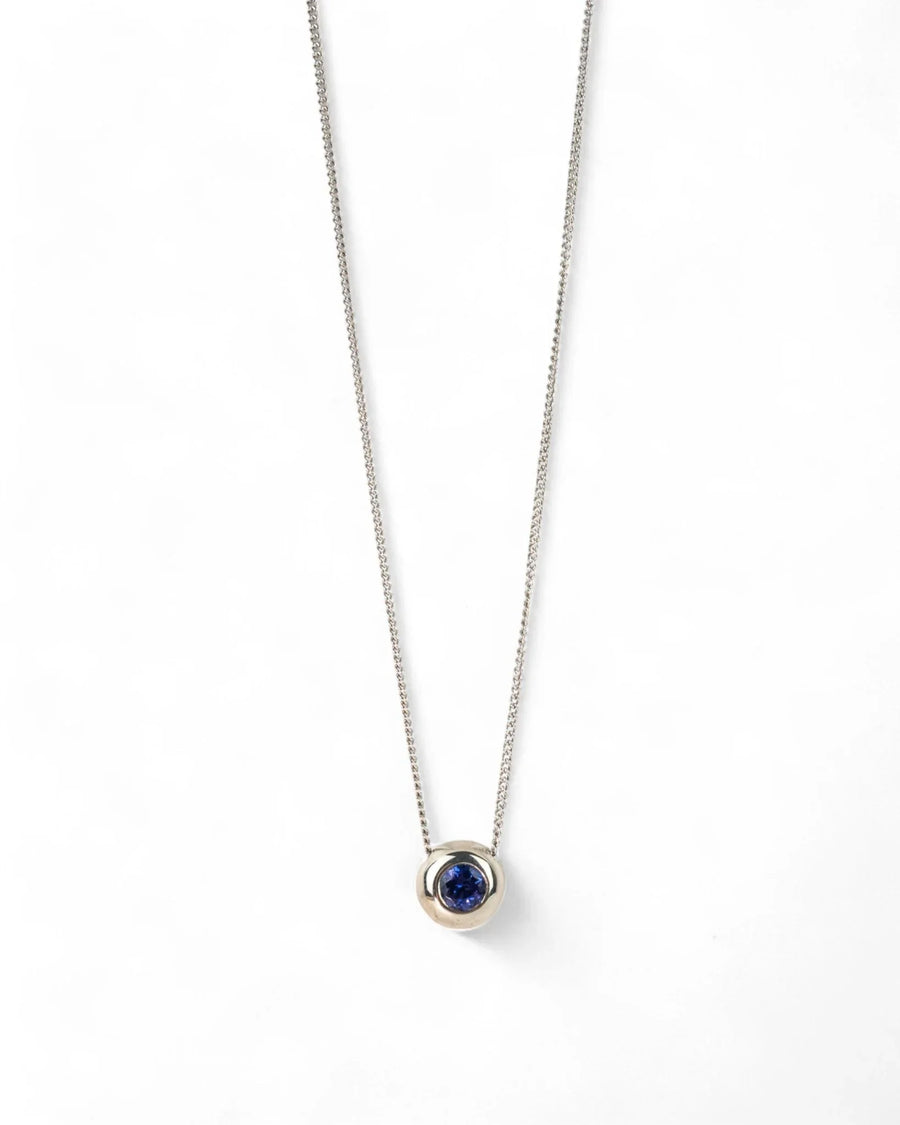 Pebble White Gold Tanzanite Pendant Pendant Pruden and Smith