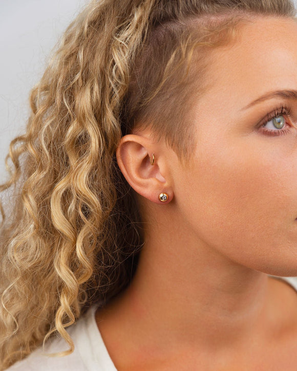 Pebble White Gold Gemstone Stud Earrings Earrings Pruden and Smith