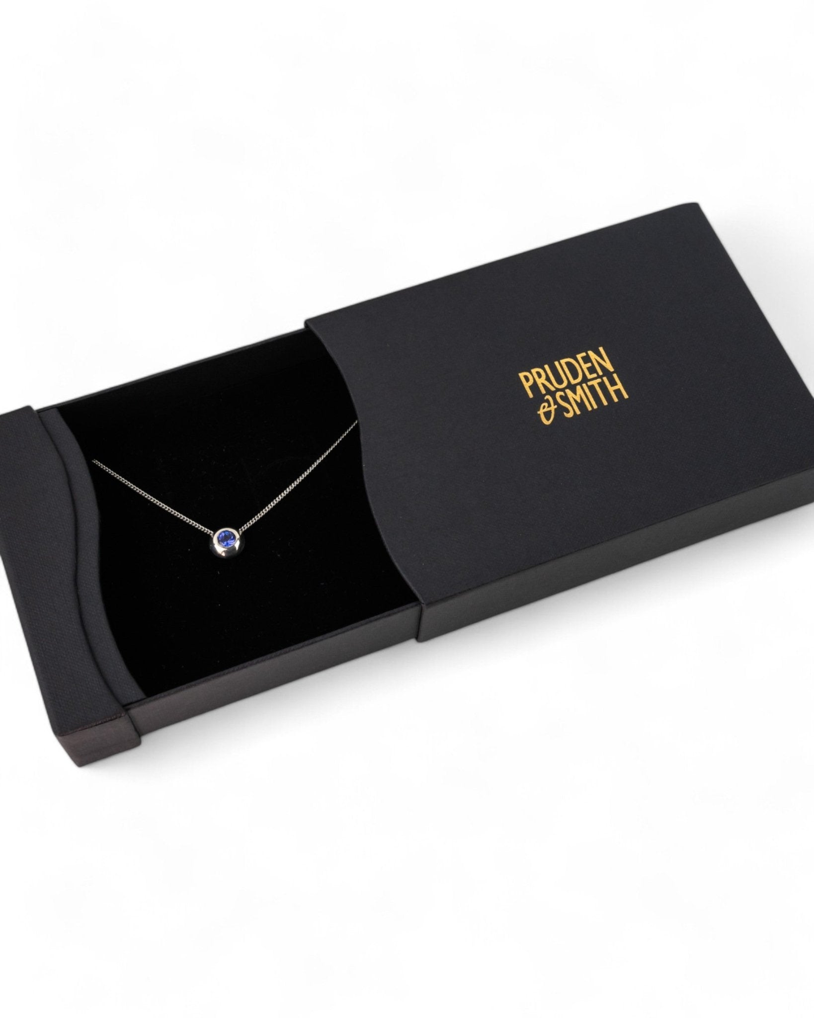 Pebble White Gold Tanzanite Pendant Pendant Pruden and Smith