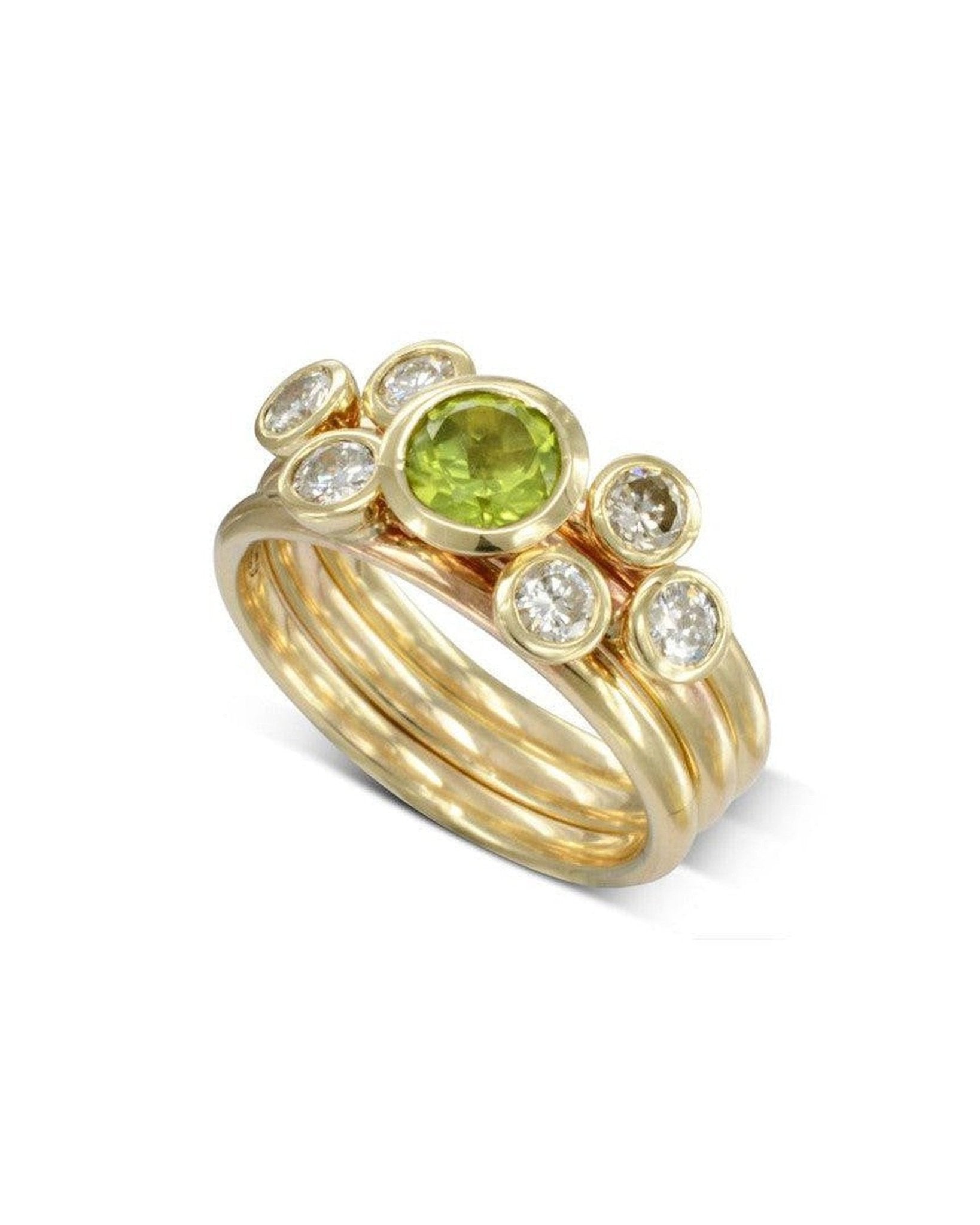 Peridot 9ct Yellow Gold Stacking Ring Set Ring Pruden and Smith Default Title