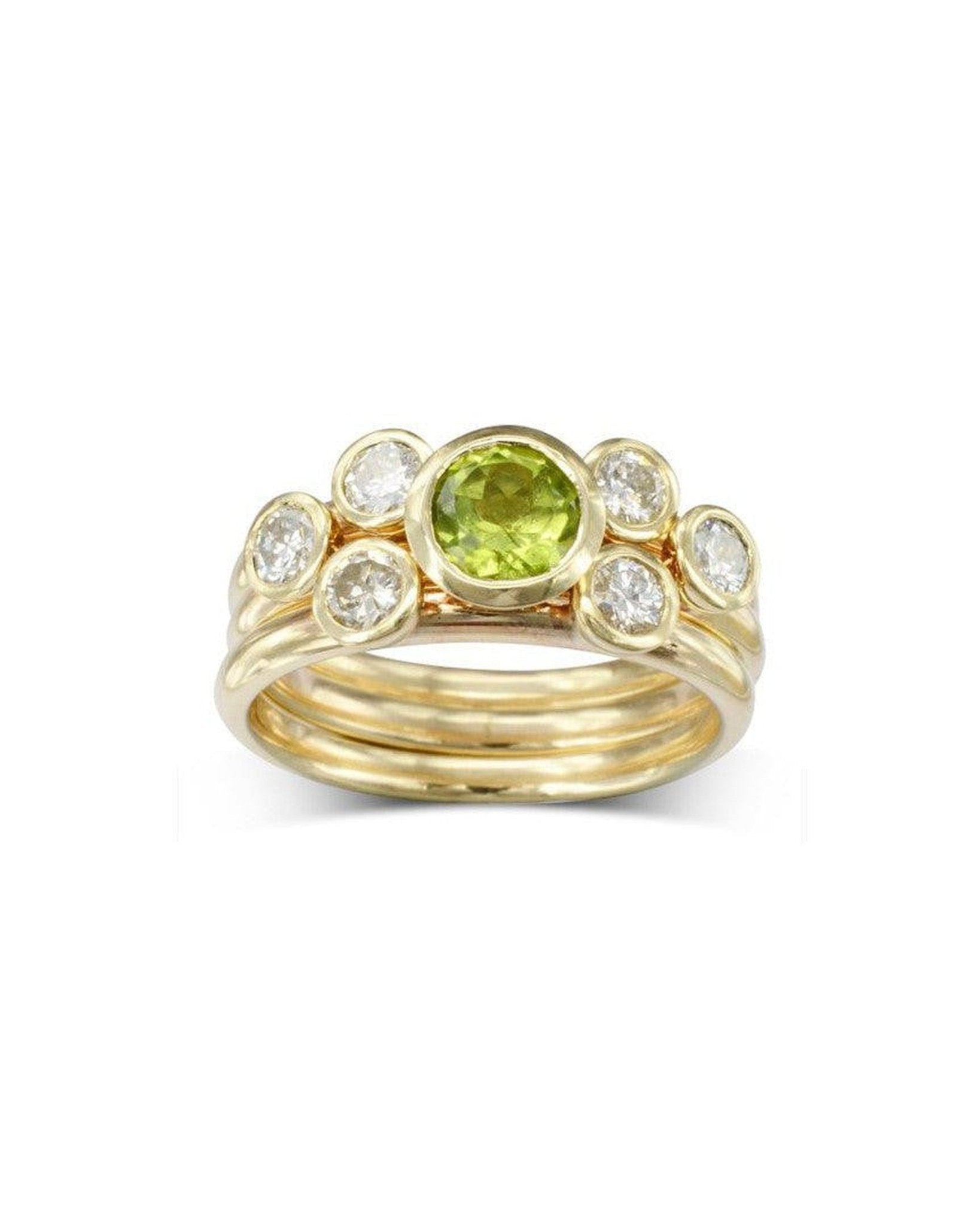 Peridot 9ct Yellow Gold Stacking Ring Set Ring Pruden and Smith