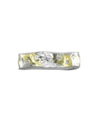 Side Hammered Mixed Metal Gold Diamond Ring Ring Pruden and Smith 18ct Yellow Gold and Platinum  