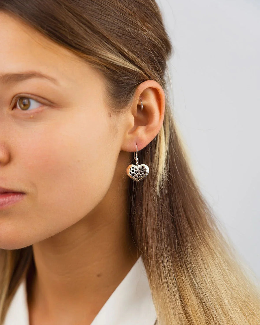 Pierced Heart Drop Earrings Earrings Pruden and Smith