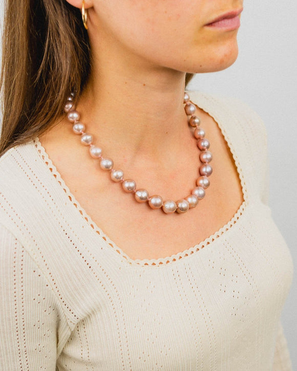 Pink Pearl Necklace (13mm) Necklace Pruden and Smith