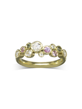 Water Bubbles Spring Sapphire Diamond Half Eternity Ring Ring Pruden and Smith   