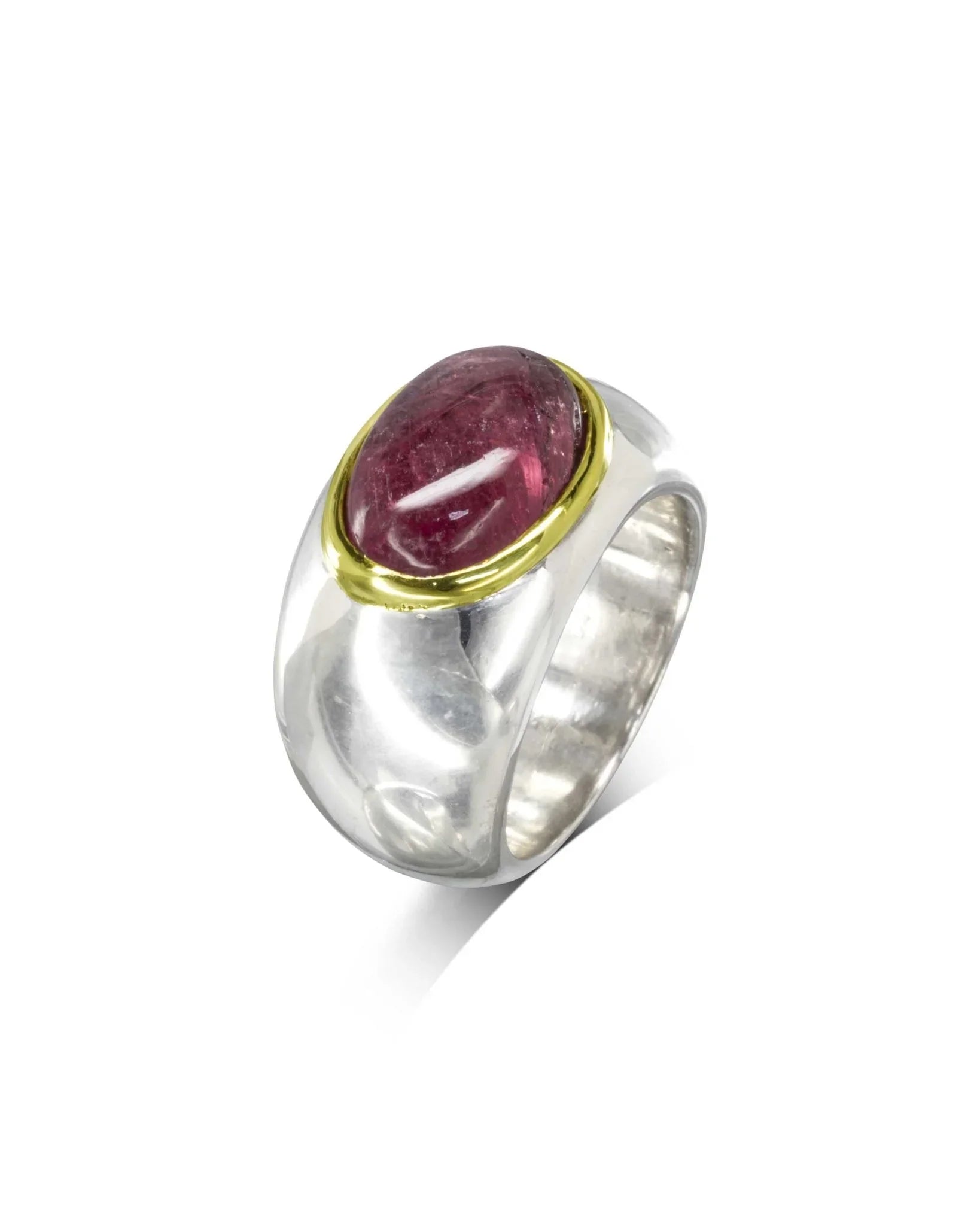Pink Tourmaline Cabochon Dress Ring Ring Pruden and Smith
