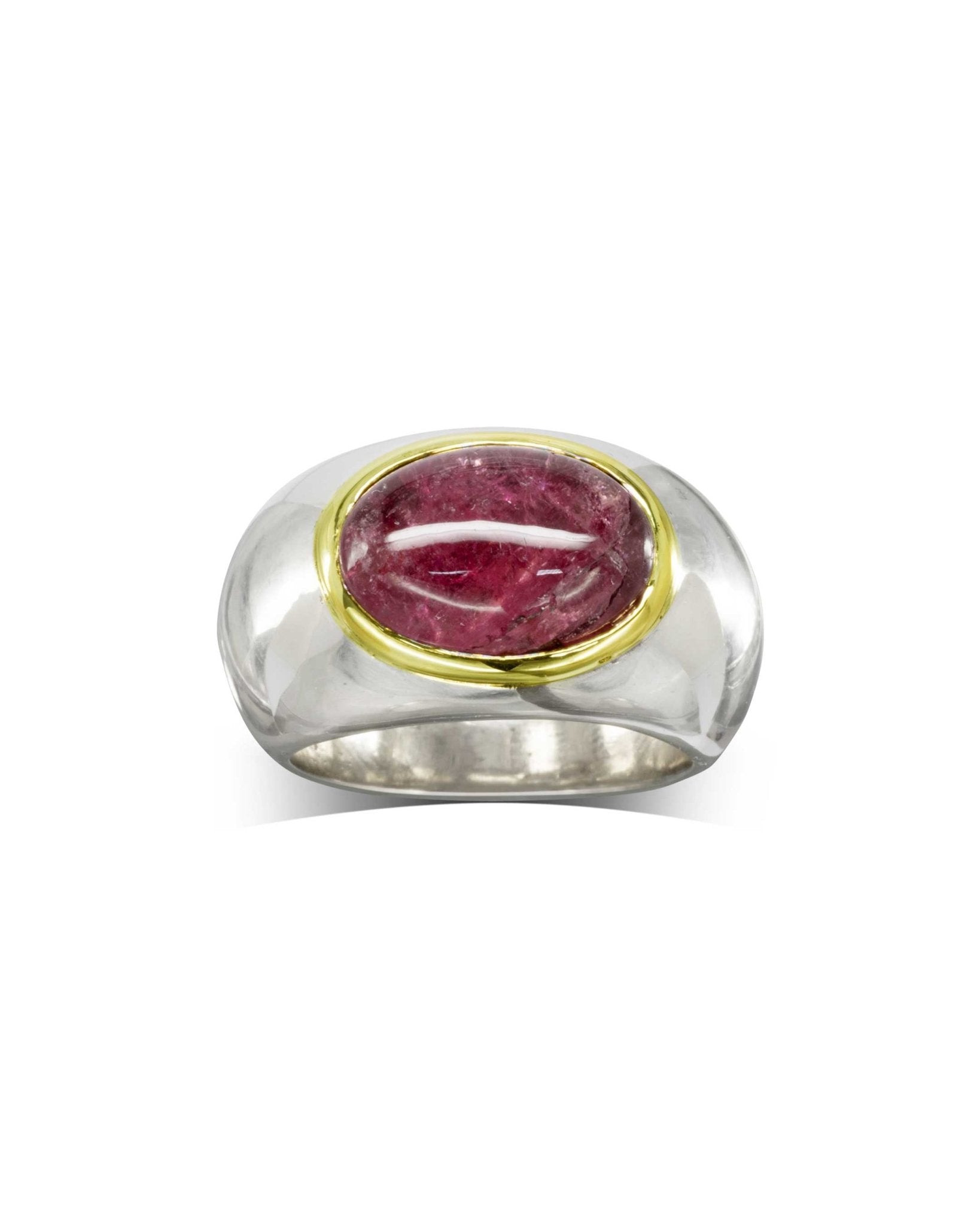 Pink Tourmaline Cabochon Dress Ring Ring Pruden and Smith