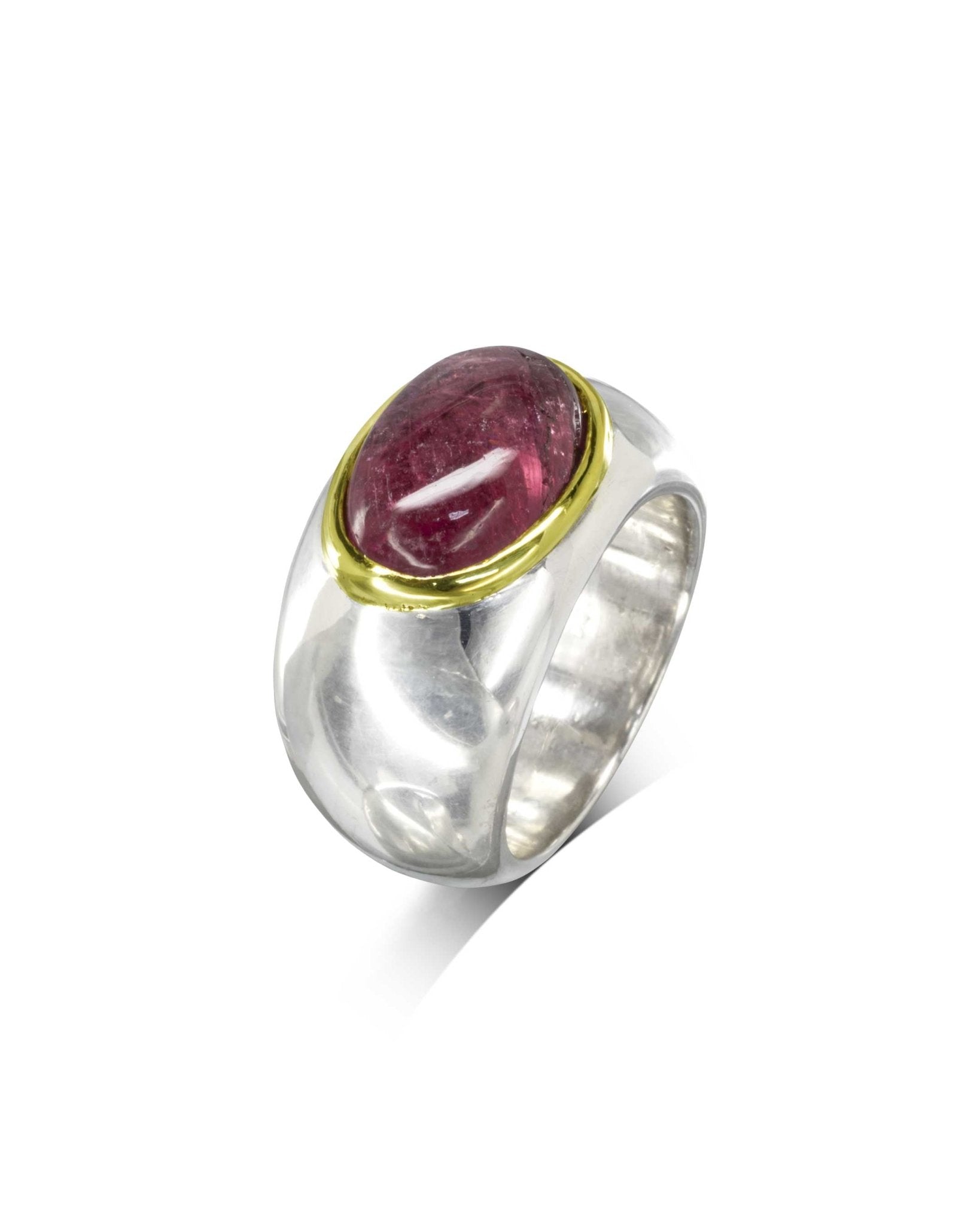 Pink Tourmaline Cabochon Dress Ring Ring Pruden and Smith