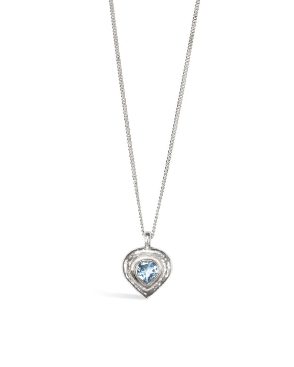 Hand Made Hammered Blue Topaz Pendant Pruden and Smith