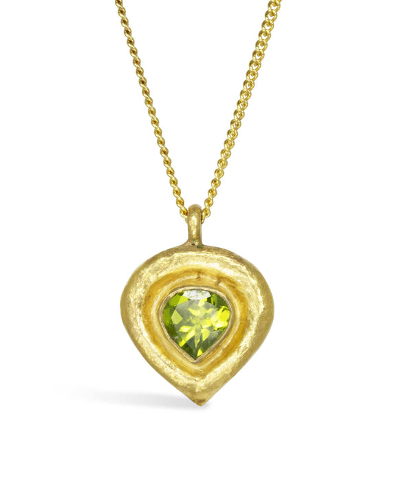 Hammered Roman Peridot Pendant Pendant Pruden and Smith