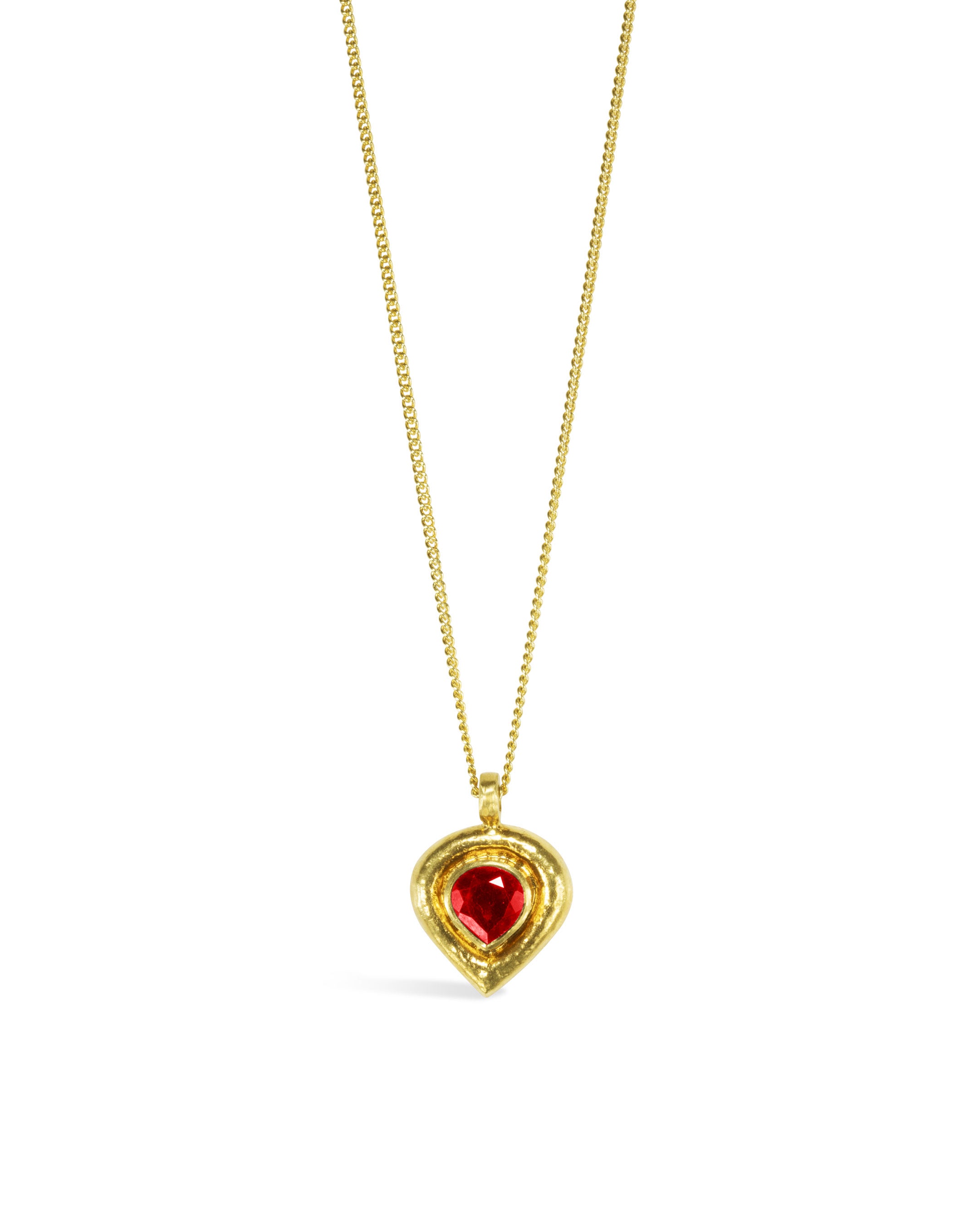 Hammered Roman Ruby Pendant Pendant Pruden and Smith