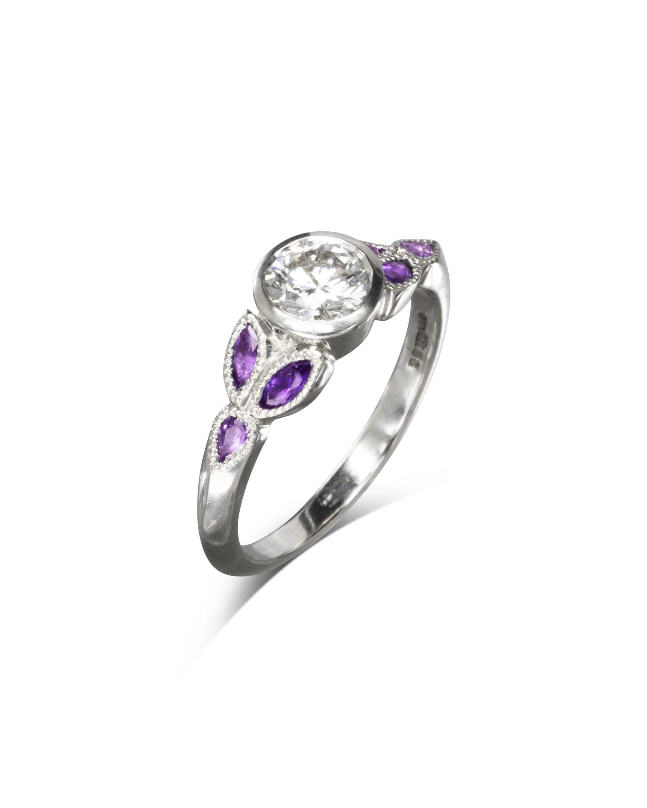 Vintage Amethyst Engagement Ring Ring Pruden and Smith