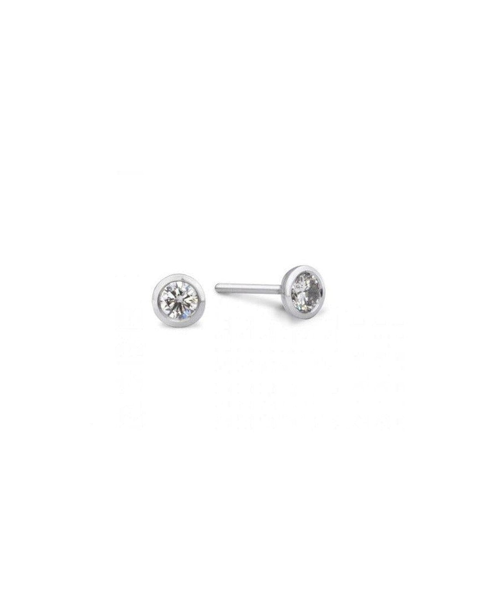 Platinum and Diamond Stud Earrings (3mm) Earrings Pruden and Smith