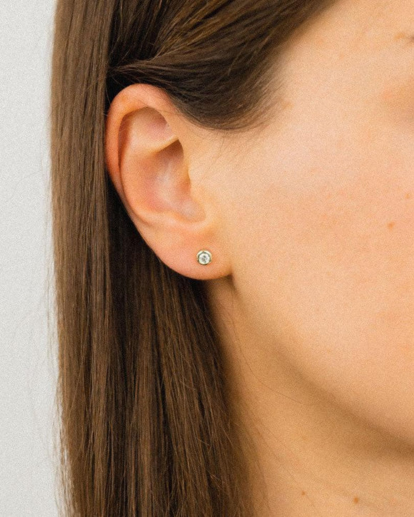 Platinum and Diamond Stud Earrings (3mm) Earrings Pruden and Smith