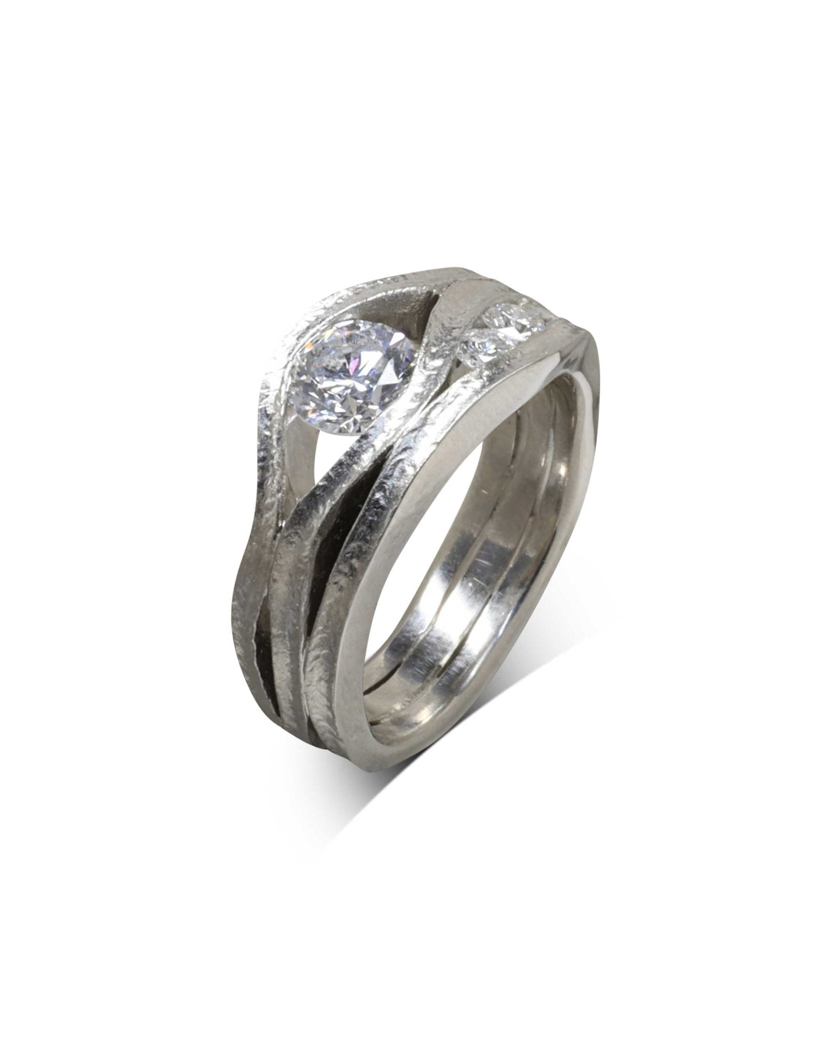 Platinum Diamond Three Strand Trap Eternity Ring Ring Pruden and Smith