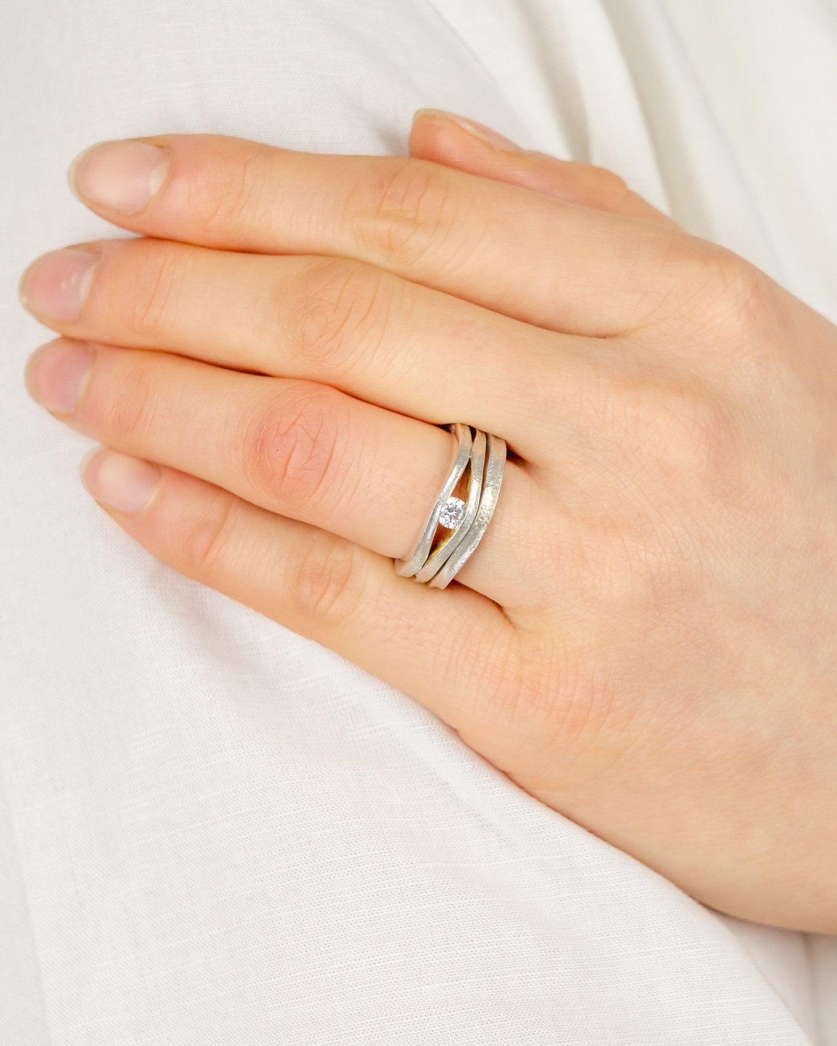 Platinum Diamond Trap Solitaire Engagement Ring Ring Pruden and Smith