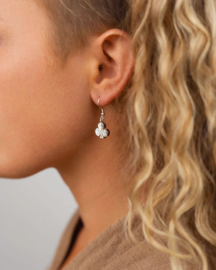 Playing Card Charm Silver Drop Earrings Earrings Pruden and Smith