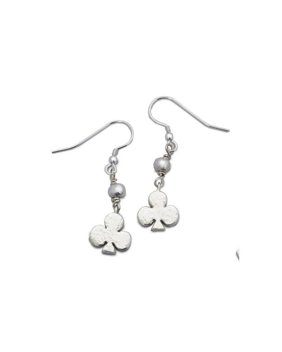Playing Card Charm Silver Drop Earrings Earrings Pruden and Smith Club