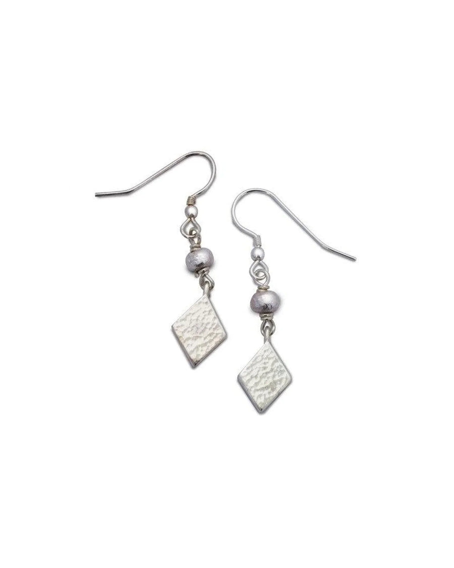 Playing Card Charm Silver Drop Earrings Earrings Pruden and Smith Diamond