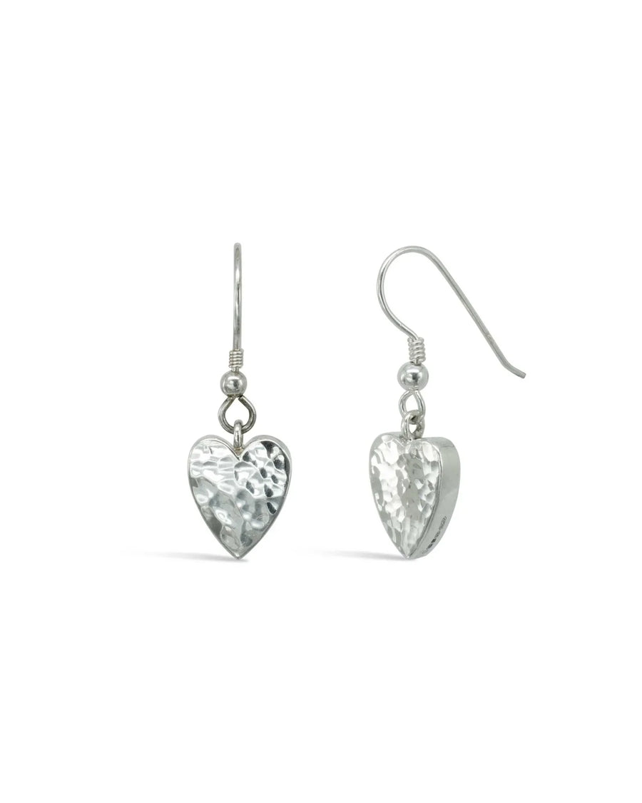 Playing Card Charm Silver Drop Earrings Earrings Pruden and Smith Heart