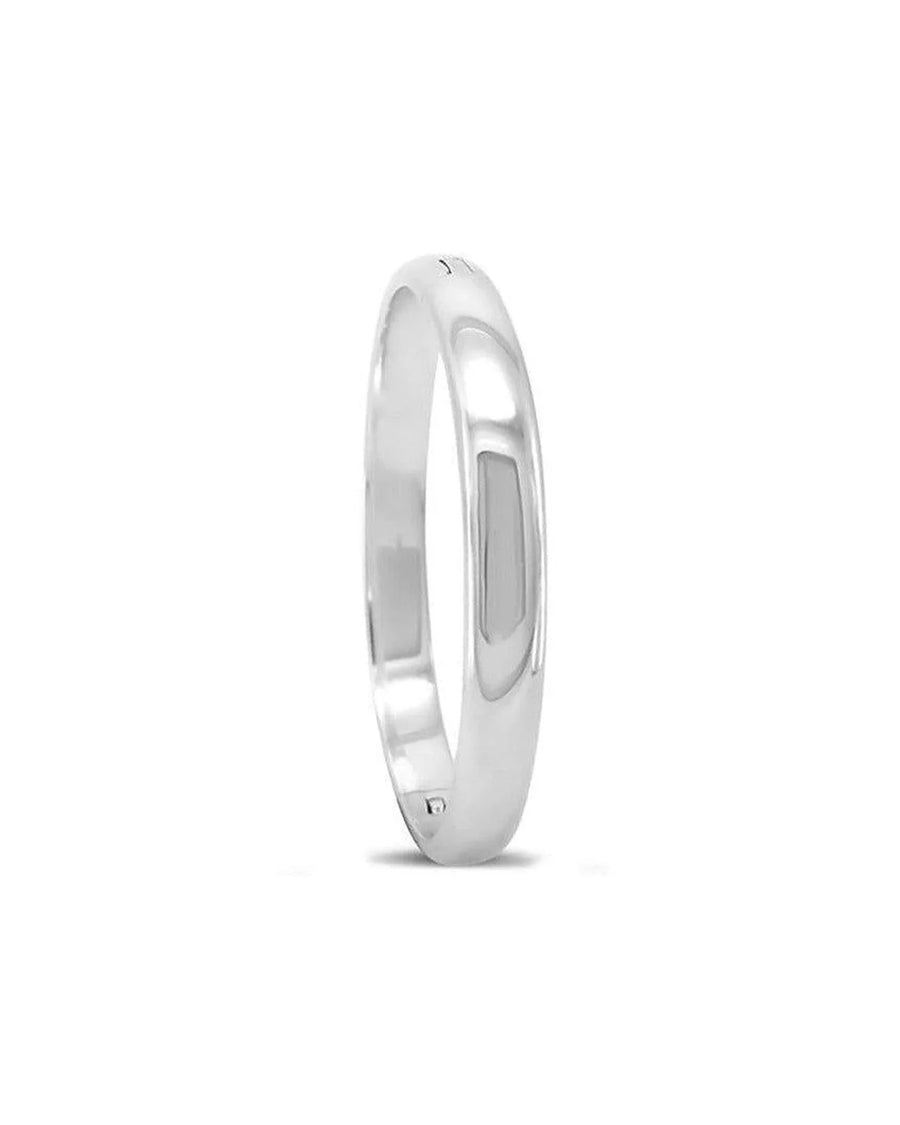 Polished Hinged Oval Solid Silver Bangle Bangle Pruden and Smith