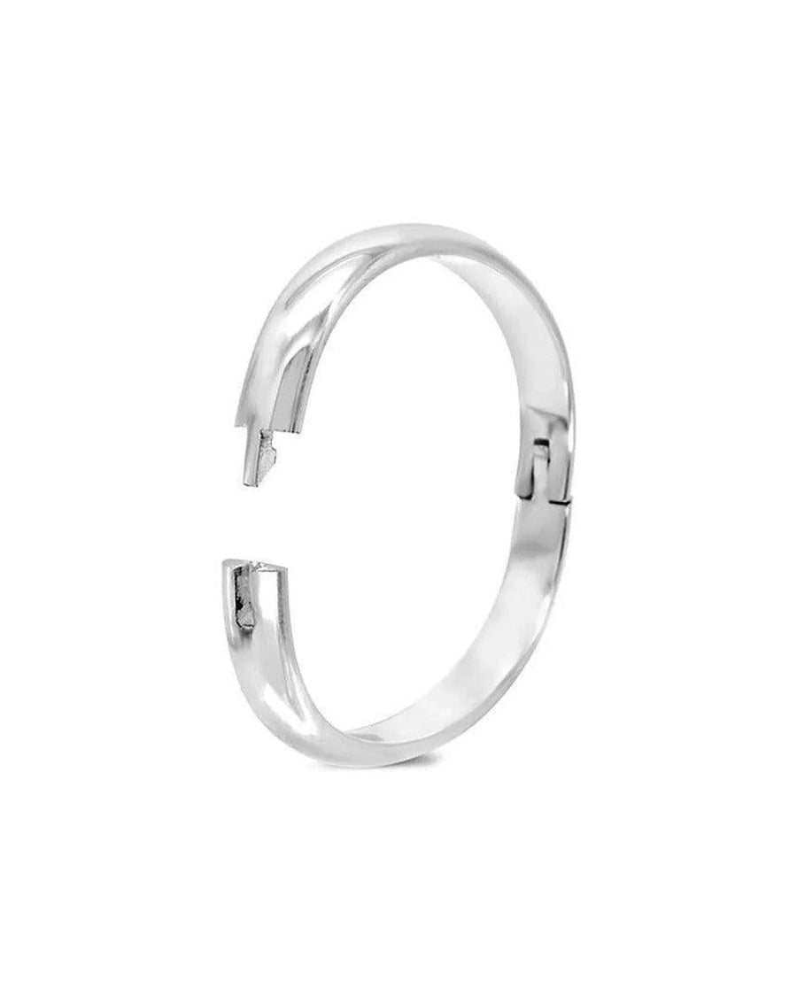 Polished Hinged Oval Solid Silver Bangle Bangle Pruden and Smith