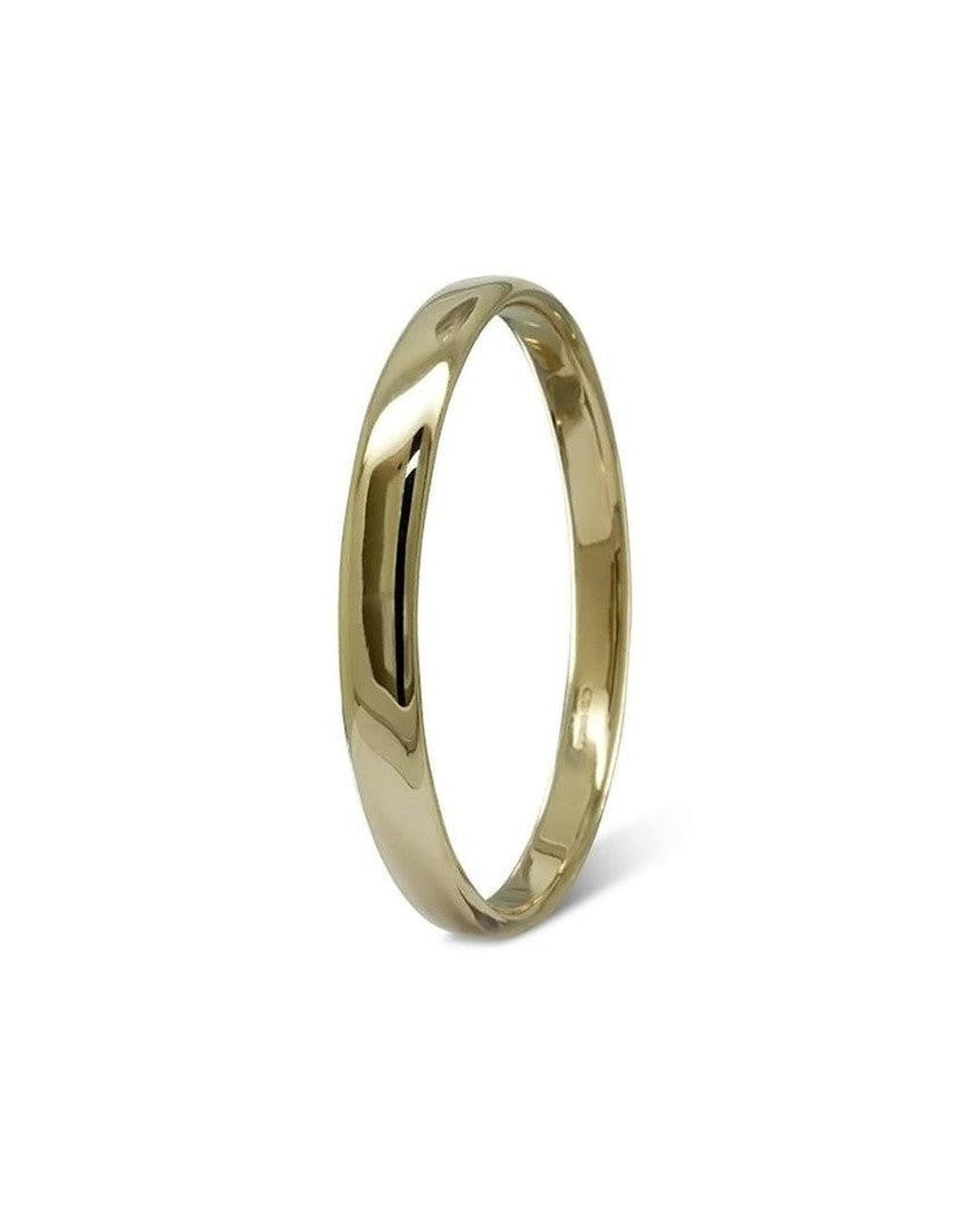 Polished Solid 9ct Gold Oval Bangle (8mm) Bangle Pruden and Smith Small (60mmID) 9ct Yellow Gold