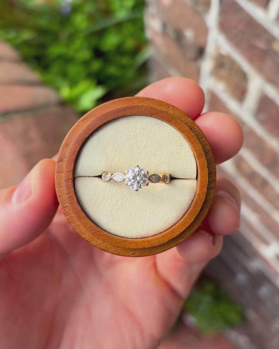 1.01ct Round Cut Lab-Grown Diamond Crown Set Engagement Ring