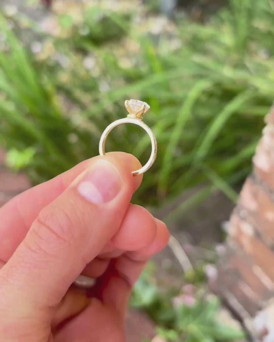 Oval Bouquet Solitaire Engagement Ring