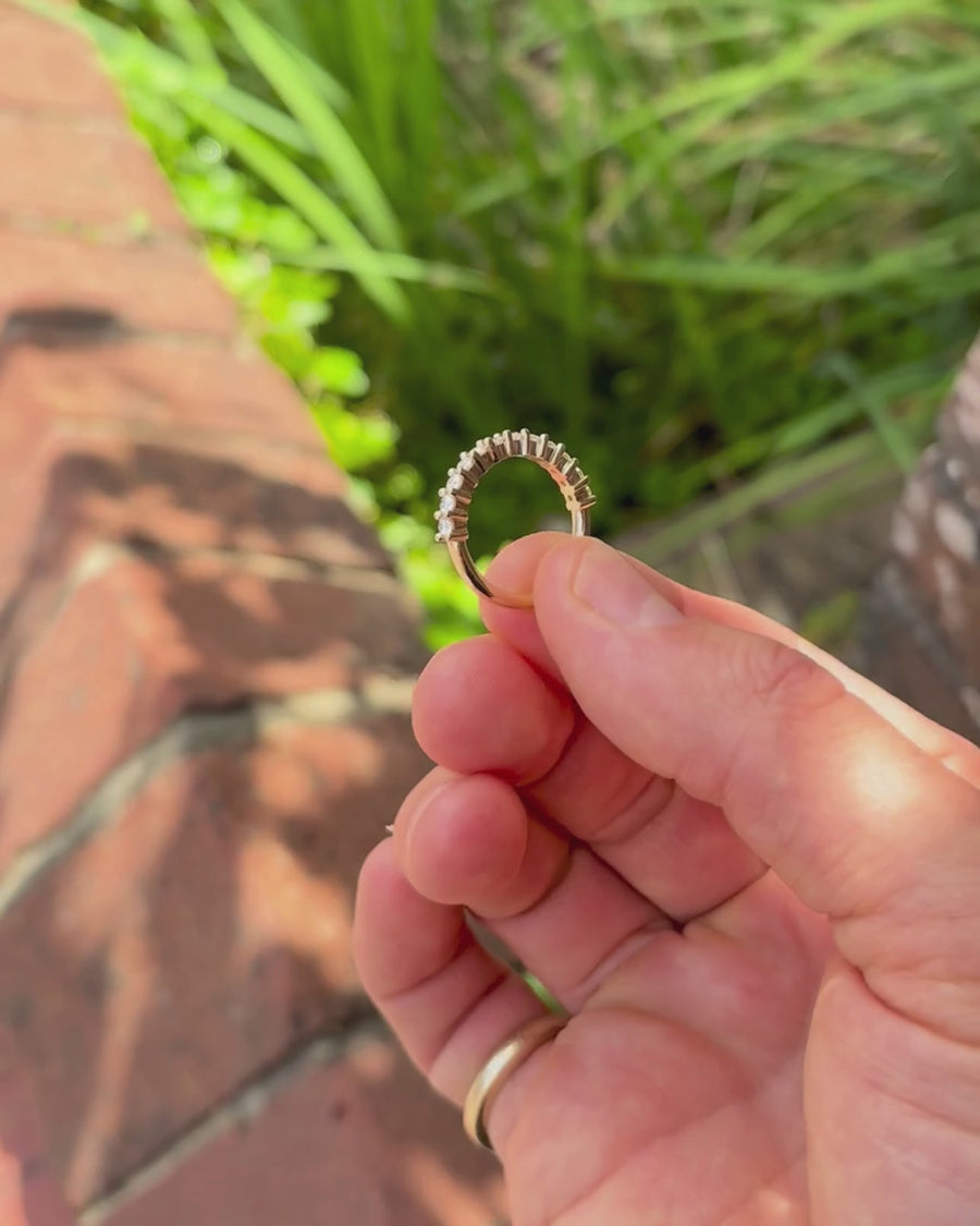 Claw Set Diamond Half Eternity Ring