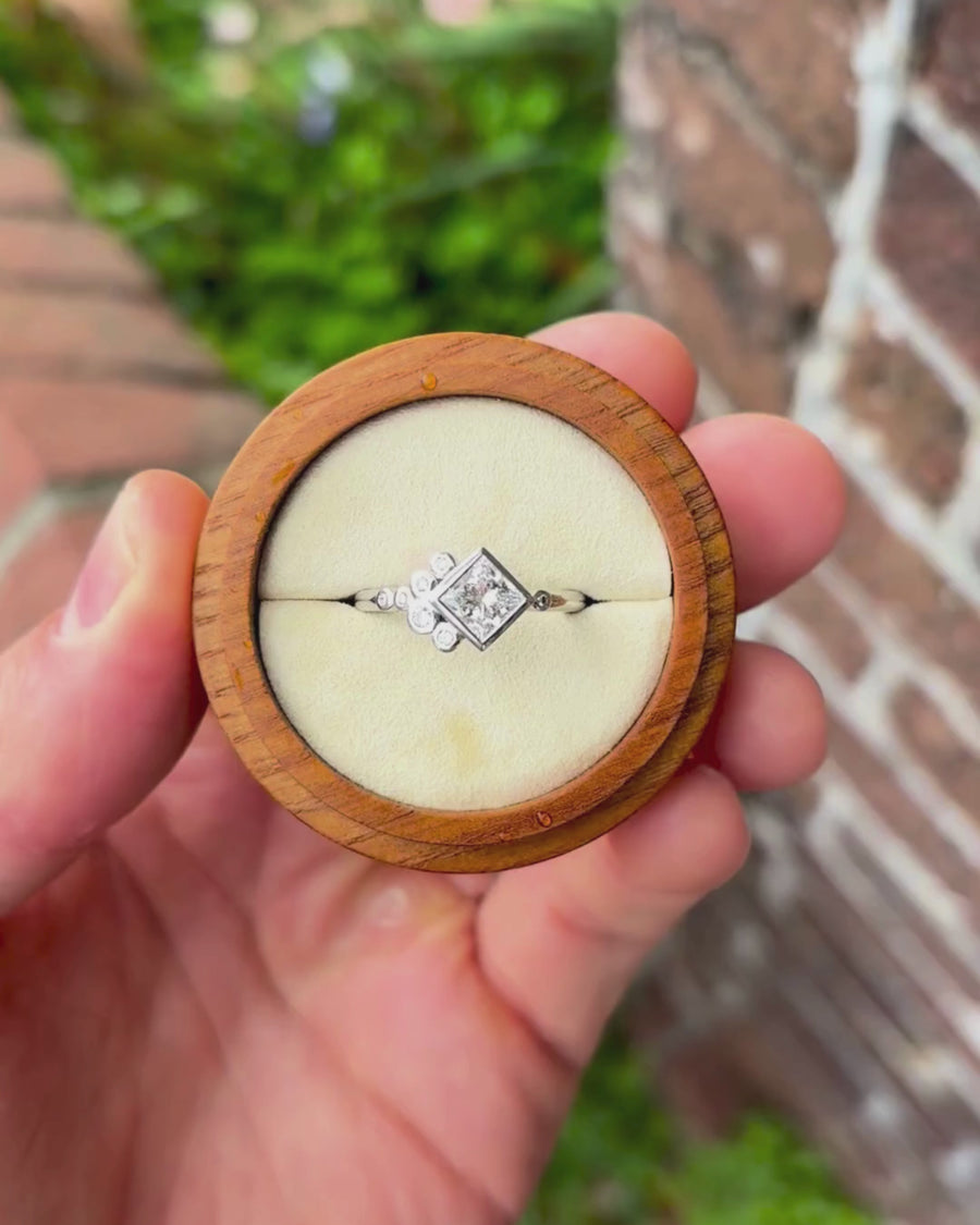 1.03ct Emerald Cut Lab-Grown Rocky Water Bubbles Engagement Ring
