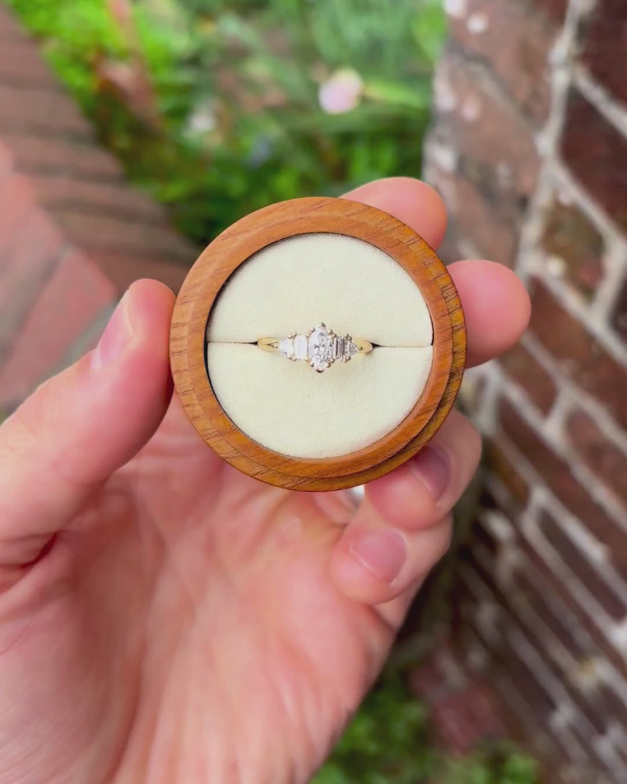 0.4ct Marquise Cut Claw Side Stone Engagement Ring