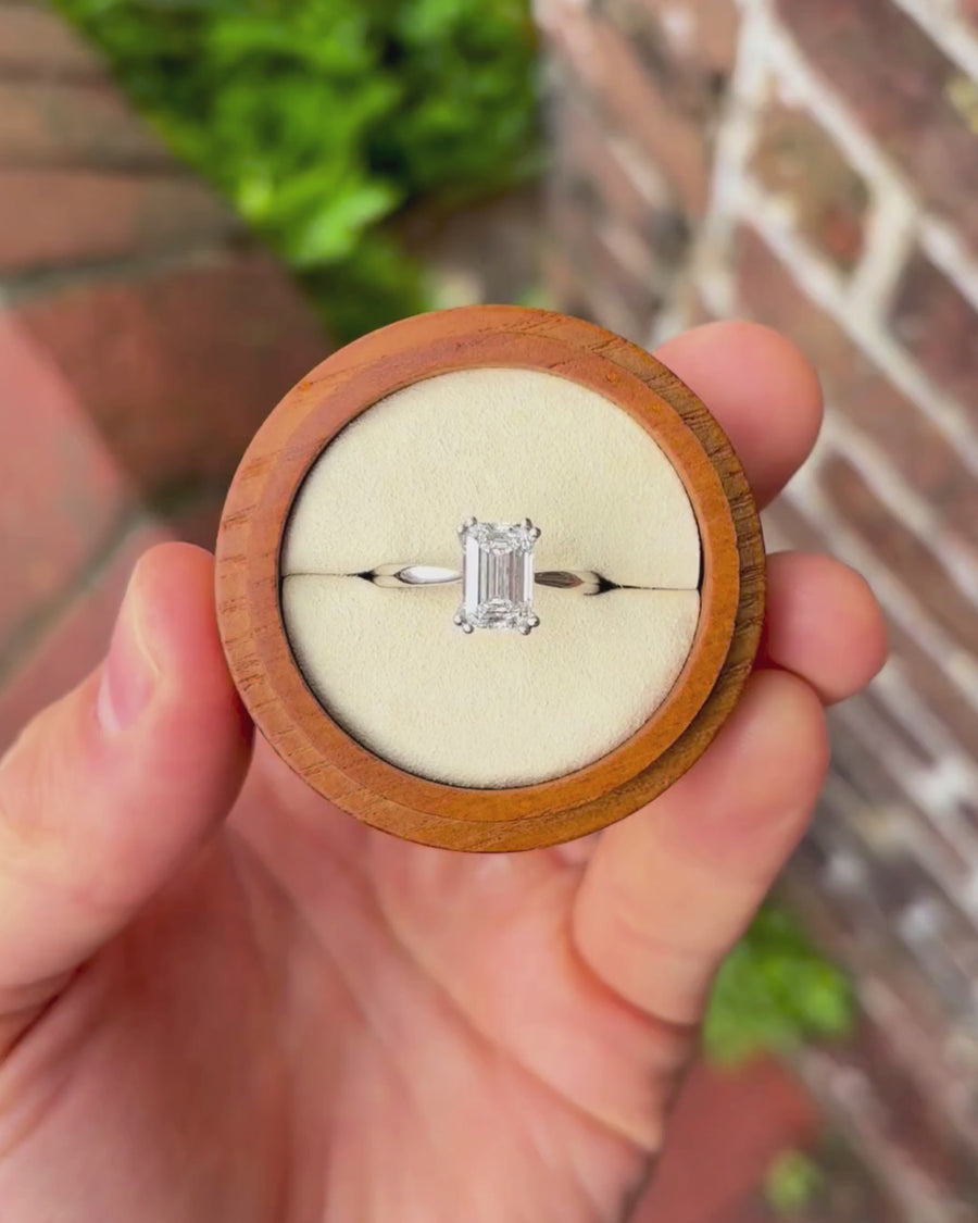 2.09ct Emerald Cut Lab-Grown Diamond Hidden Halo Engagement Ring