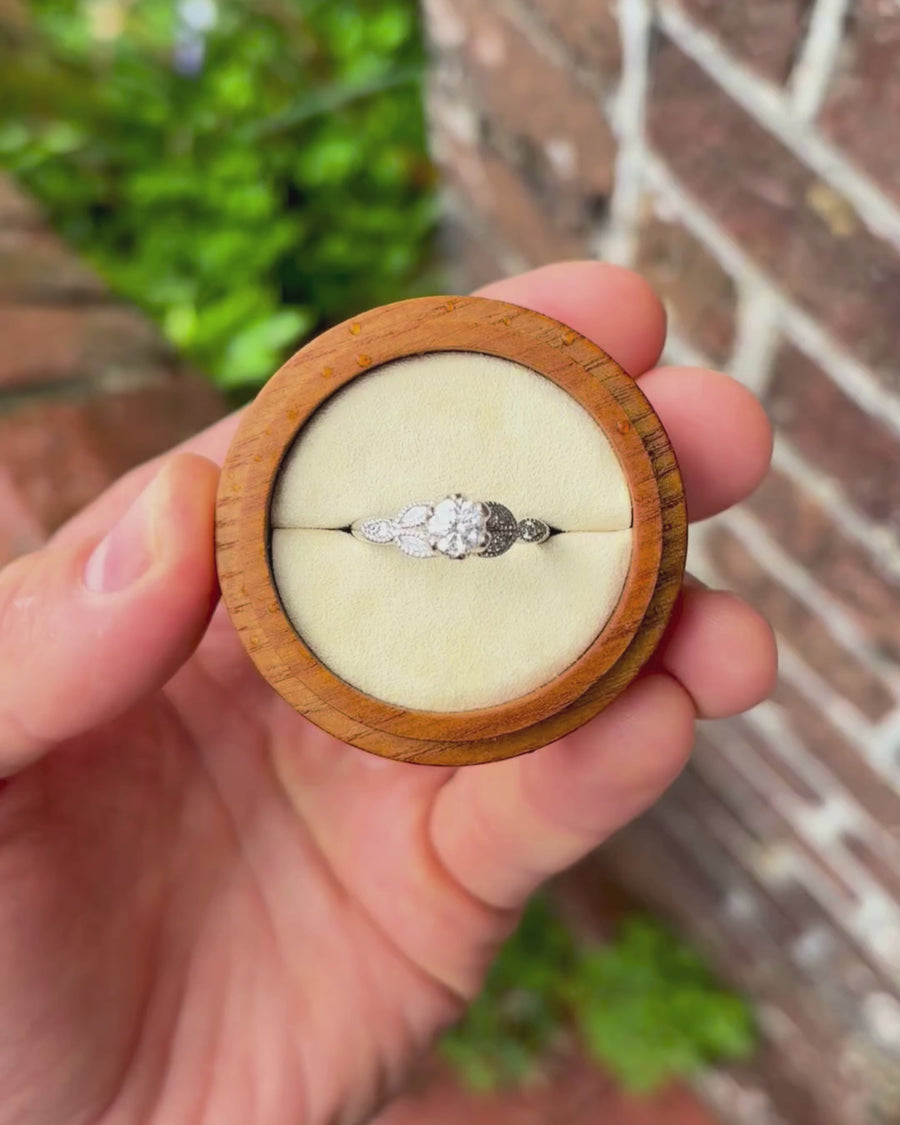 0.61ct Natural Round Cut Vintage Engagement Ring