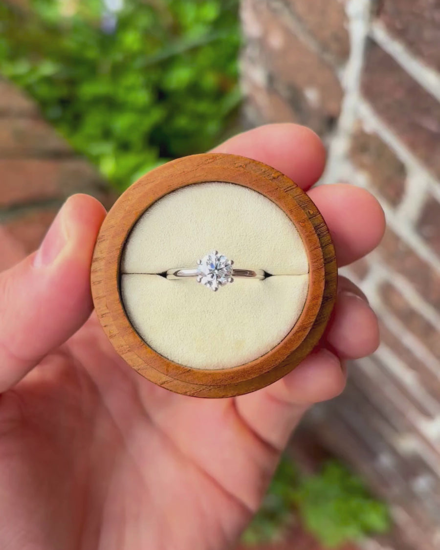 1ct Round Cut Six Claw Solitaire Engagement Ring