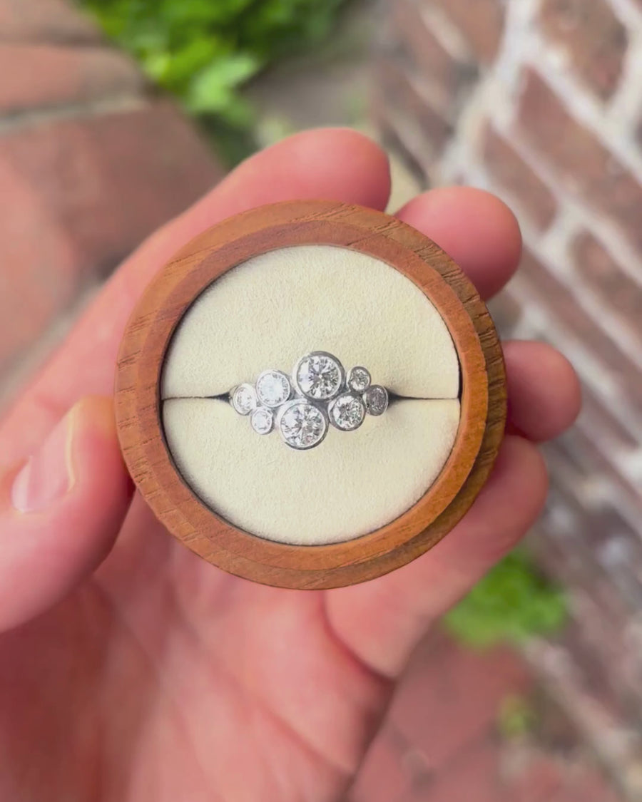 1ct Diamond Bubbles Cluster Engagement Ring