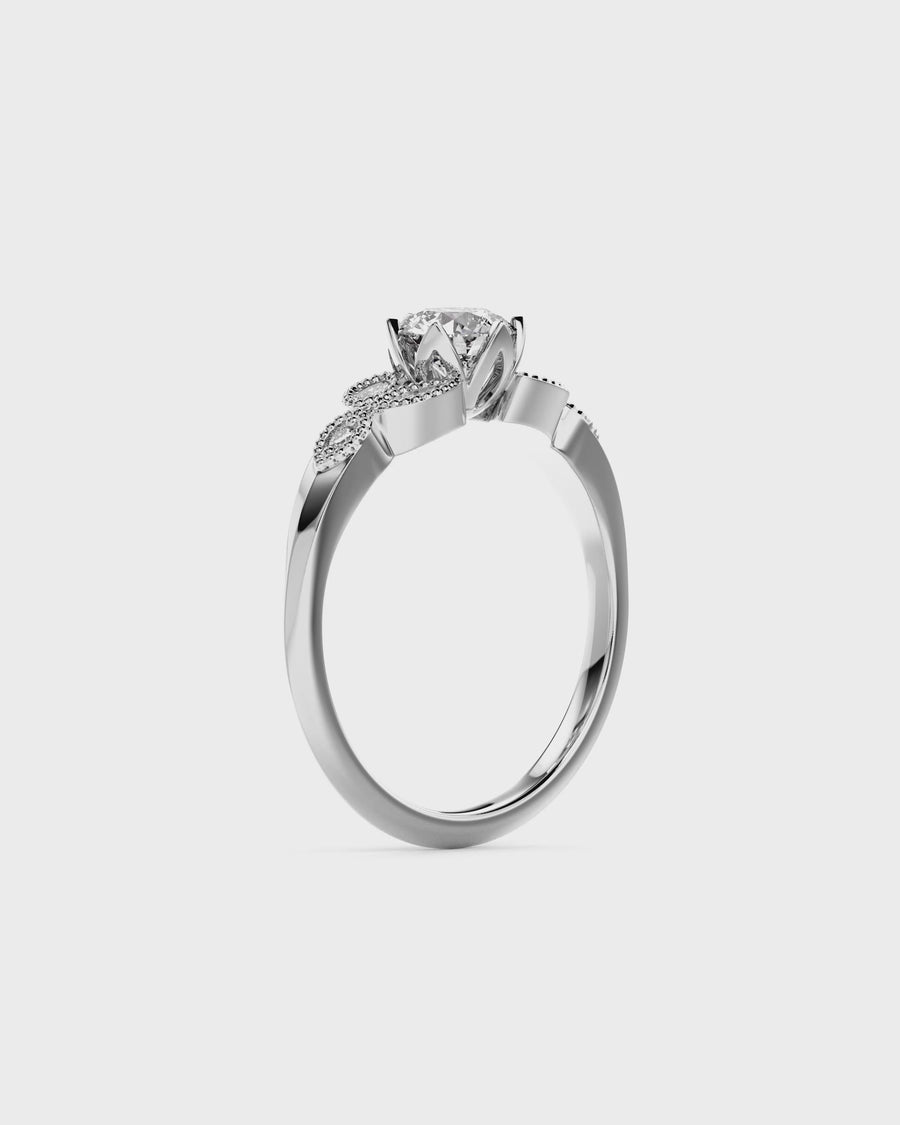 0.61ct Natural Round Cut Vintage Engagement Ring