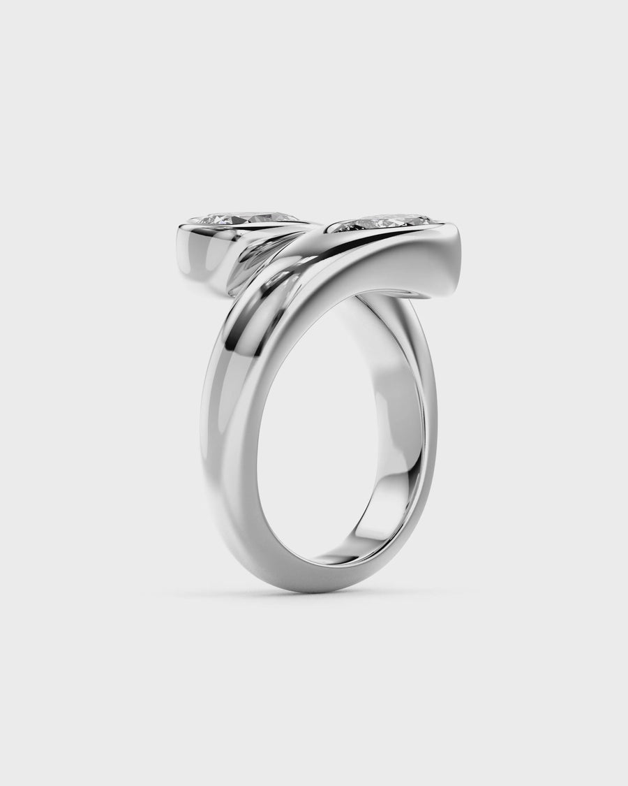 Pear Cut Toi et Moi Engagement Ring