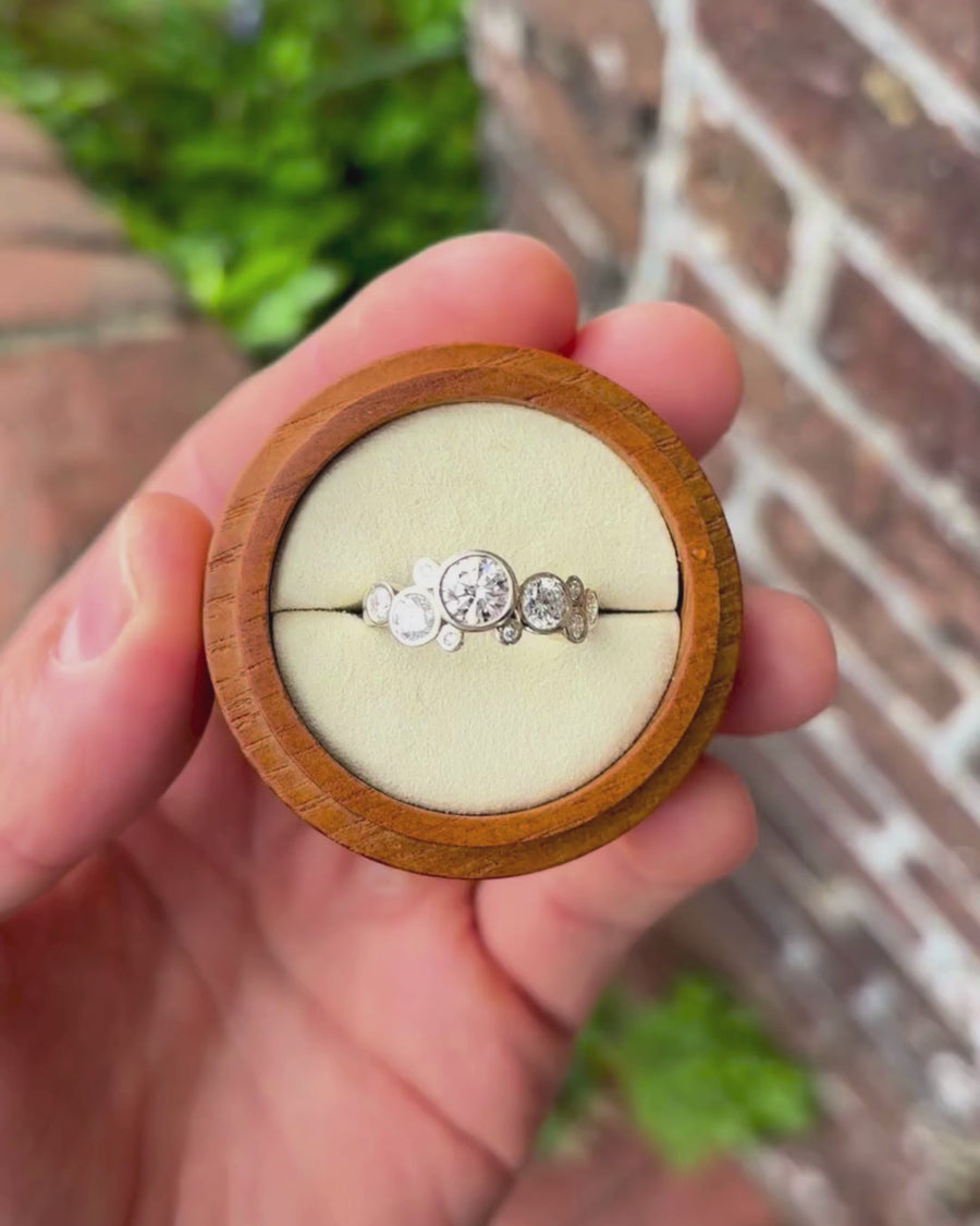 0.78ct Round Cut Lab-Grown Large Water Bubbles Engagement Ring